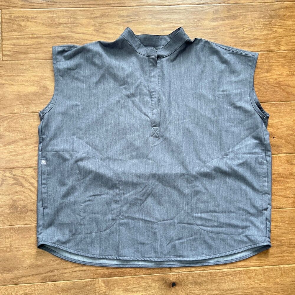 Figs Rafaela Oversized Scrub Top Women's Size XL Graphite Gray